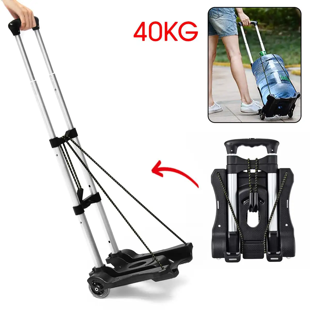 Сверхмощный складной ручной мешок 40 кг колесная тележка грузовик дорожная для