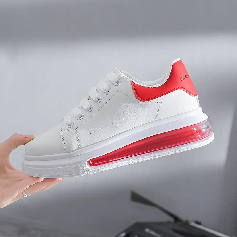 

Женские кроссовки больших размеров, Новинка осени 2020, Белая обувь, универсальная повседневная обувь с воздушной подушкой для увеличения ро...