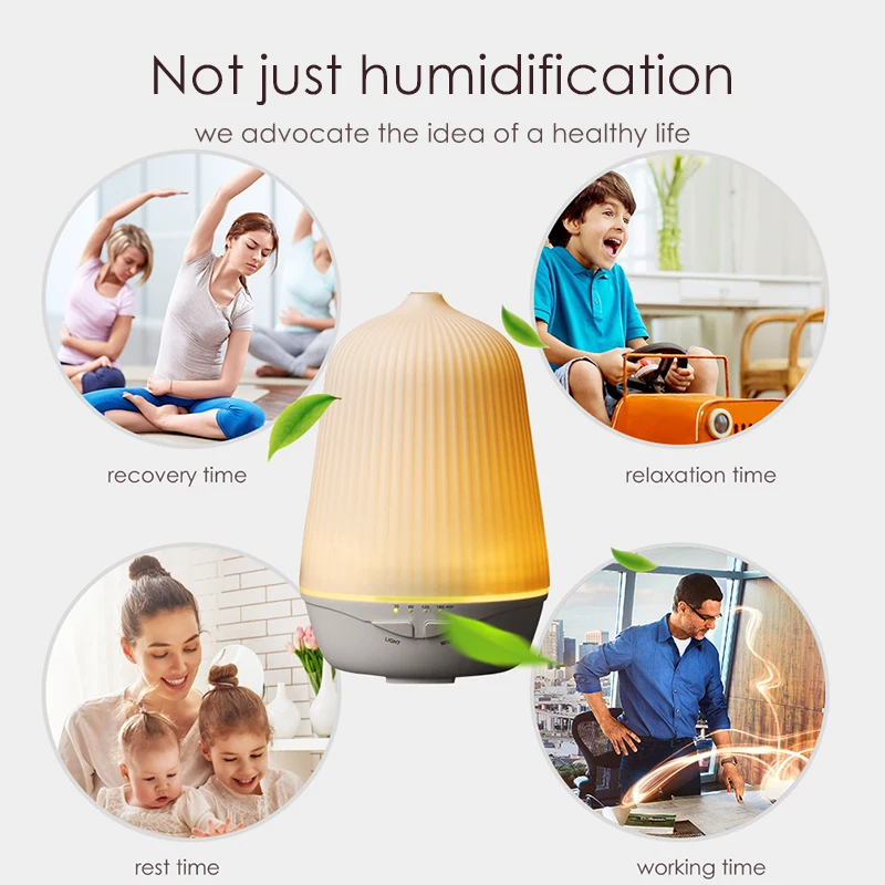 

Ultrasonic Air Aroma Humidifier With Night Light Aromatherapy Essential Oil Diffuser Cold Mist and 4 Timing For Home Appliance