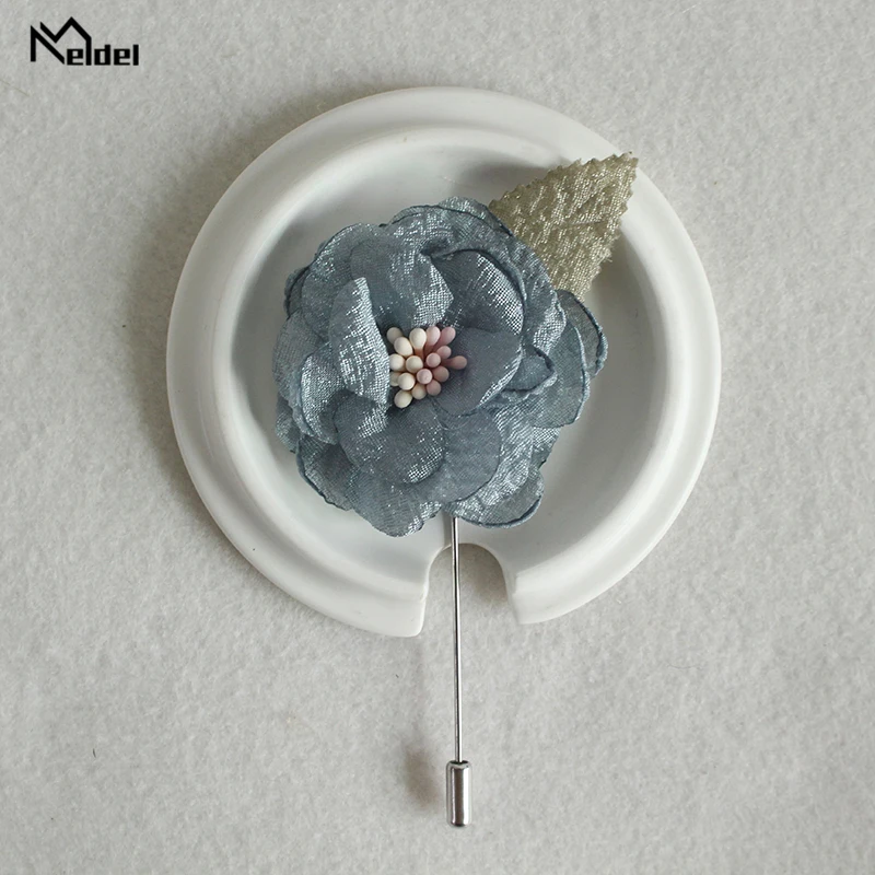 Тканевые цветы Meldel женские броши свадебная булавка для жениха бутоньерка с