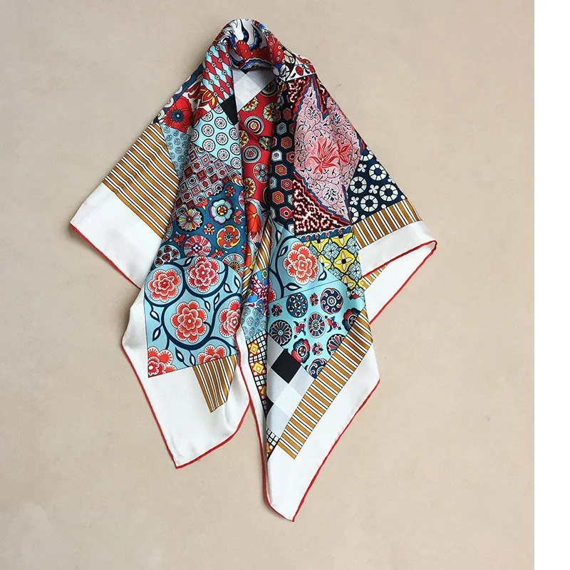 Большой квадратный шарф из 100% саржевого шелка 35 дюймов хиджаб головные шарфы| |