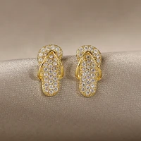 2021 new mini shoes gold color stud earrings suitable for ladies korean fashion jewelry girls unusual gift party luxury earrings