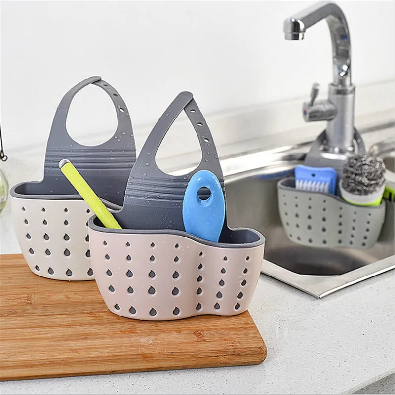 

Kitchen Accessories Utensils Organizer Adjustable Snap Sink Soap Sponge Holder Kitchen Hanging Drain Basket Kitchen Gadgets-Q