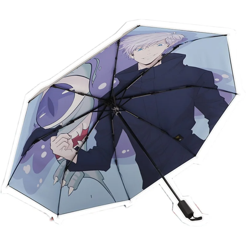 

Anime Jujutsu Kaisen Gojo Satoru Dual-use Umbrella Portable Folding Sun Rain Umbrella Men Women Cartoon Umbrella Xmas Gifts