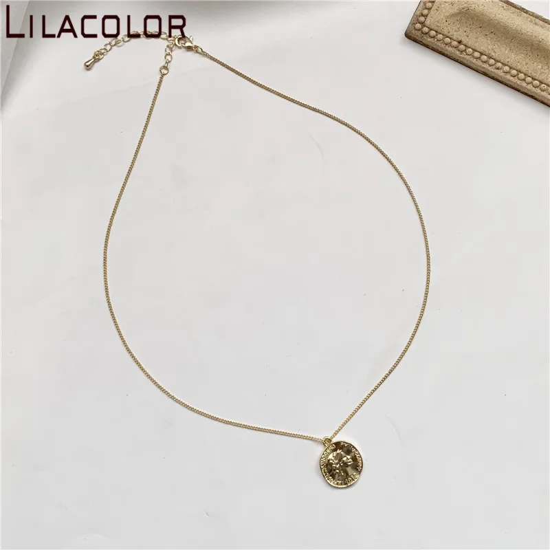 Lilacolor queen монета панк женское ожерелье с кулоном Золотое колье 2019 цепочка для