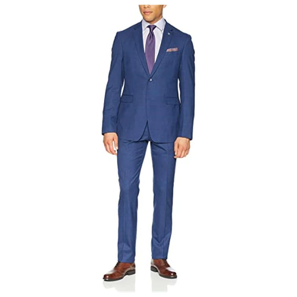 

Новейшие высококачественные мужские синие костюмы с вырезом на воротнике, индивидуальный пошив, лидер продаж, модная повседневная одежда н...