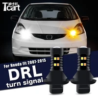 car accessories for honda jazz fit ge6789 2007 2015 led daytime running light turn drl 2in1