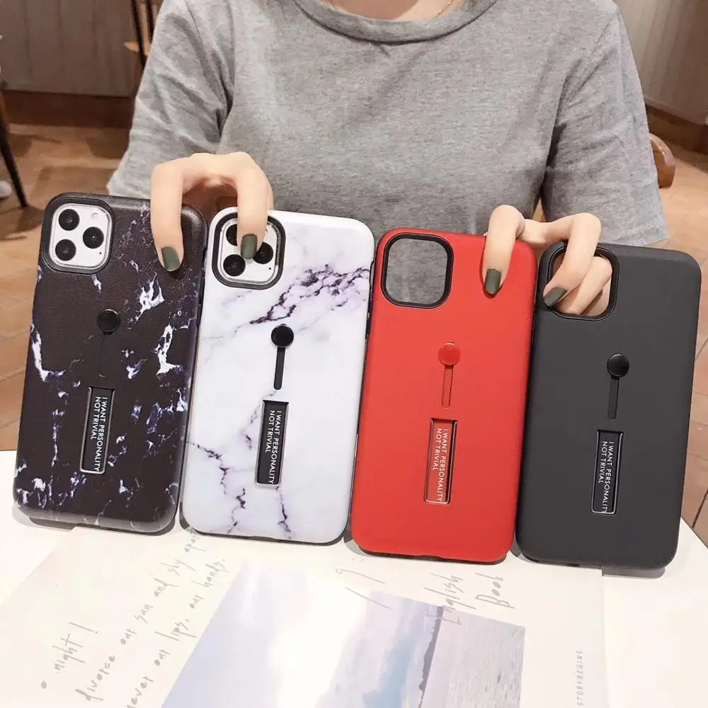

For iphone 7 8 6s 6 Plus 11PRO MAX XS /XR Fashion Finger Loop marble print Hide Ring Phone cover For iphone7 Stand Holder Cover