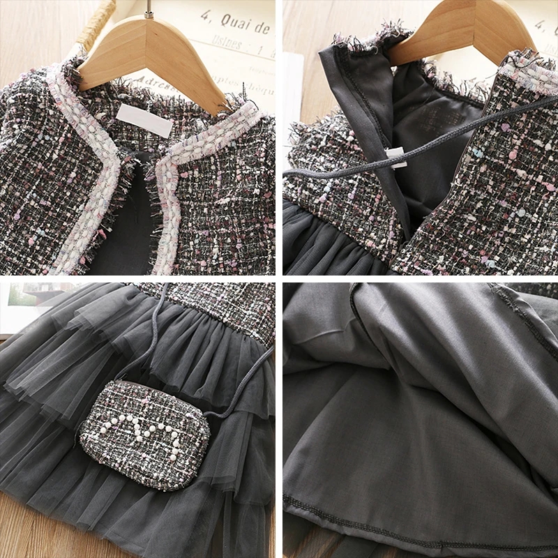 Зимние платья для девочек Коллекция 2022 года Европейский и американский стиль