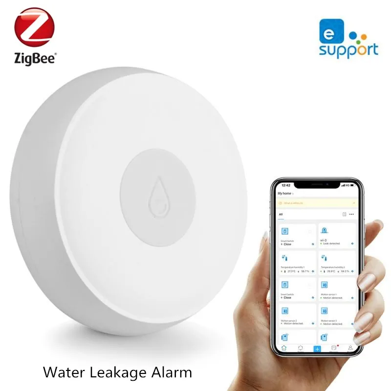 

Zigbee Water Leak Alarm Sensor Smart Wireless Flood Detector Water Leak Alert Detection Water Level Overflow Security Alarm