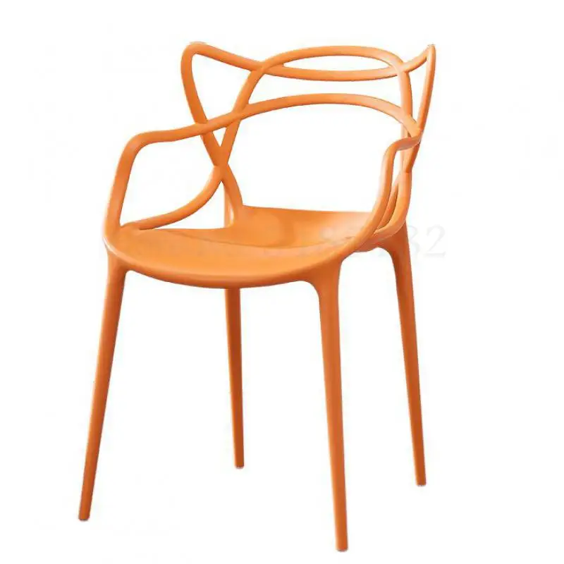 Скандинавский пластиковый обеденный стул искусственное толстое кресло для