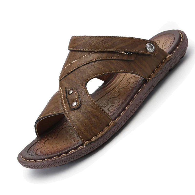 

2020 Cheap Men's PU Sandals Fashion Male Sandalies Summer Beach Footwear for Homme Outdoor Sandals Drop Ship