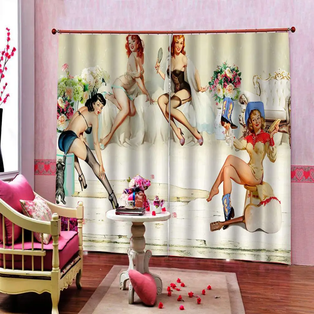 Пользовательские 3D затемняющие шторы ностальгические ретро европейские и