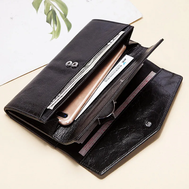 KAVIS 2021 Модный женский кошелек из натуральной кожи Длинный воловьей с несколькими