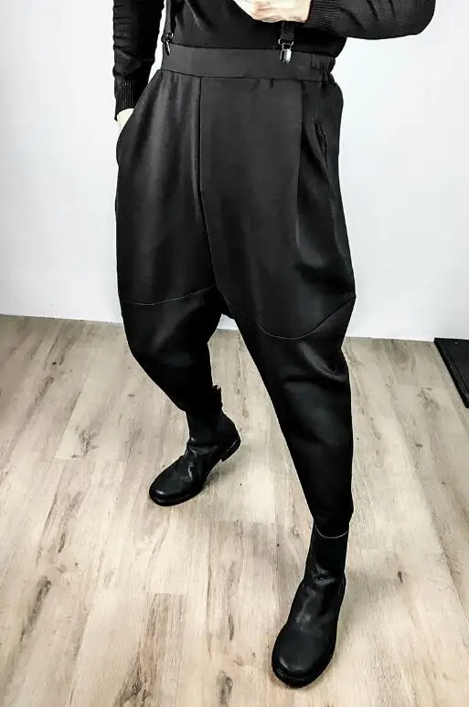 Мужские шаровары с заниженной шаговой швой частью модные штаны оригинального