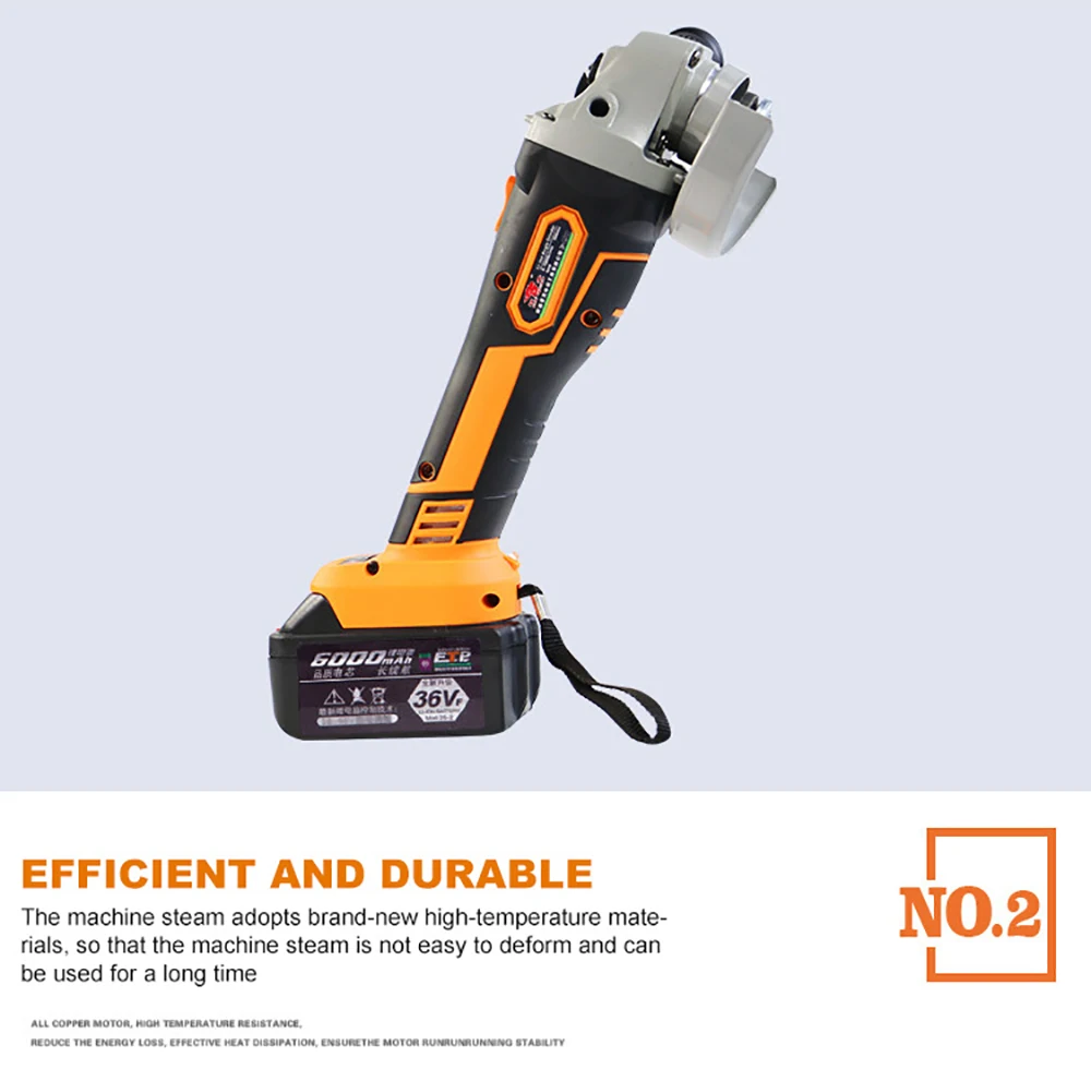 

Cordless Angle Grinder 21V Lithium-Ion 10000RPM 4.0Ah Battery Grinding Machine Cutting Electric Grinding Brushless Power Tool