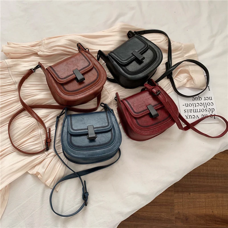 Однотонные седельные сумки из искусственной кожи для женщин 2019 мини сумка через