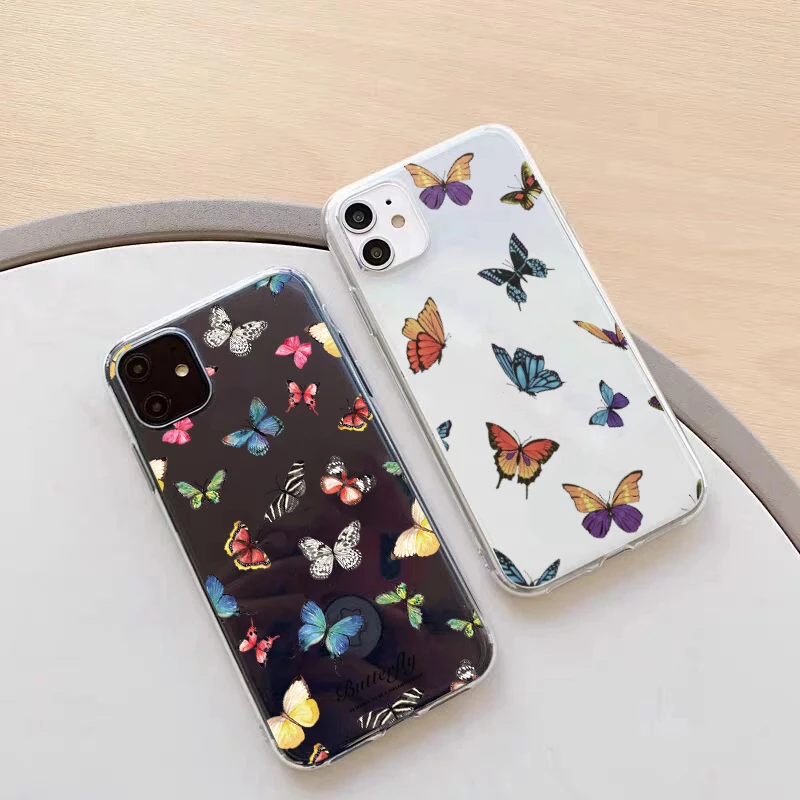 case for xiaomi mi 11 11i 10t lite 9 se 8 poco x3 nfc f3 m3 redmi note 10 9 8 pro 10s 9t 9s 8t cute color butterfly phone cover free global shipping