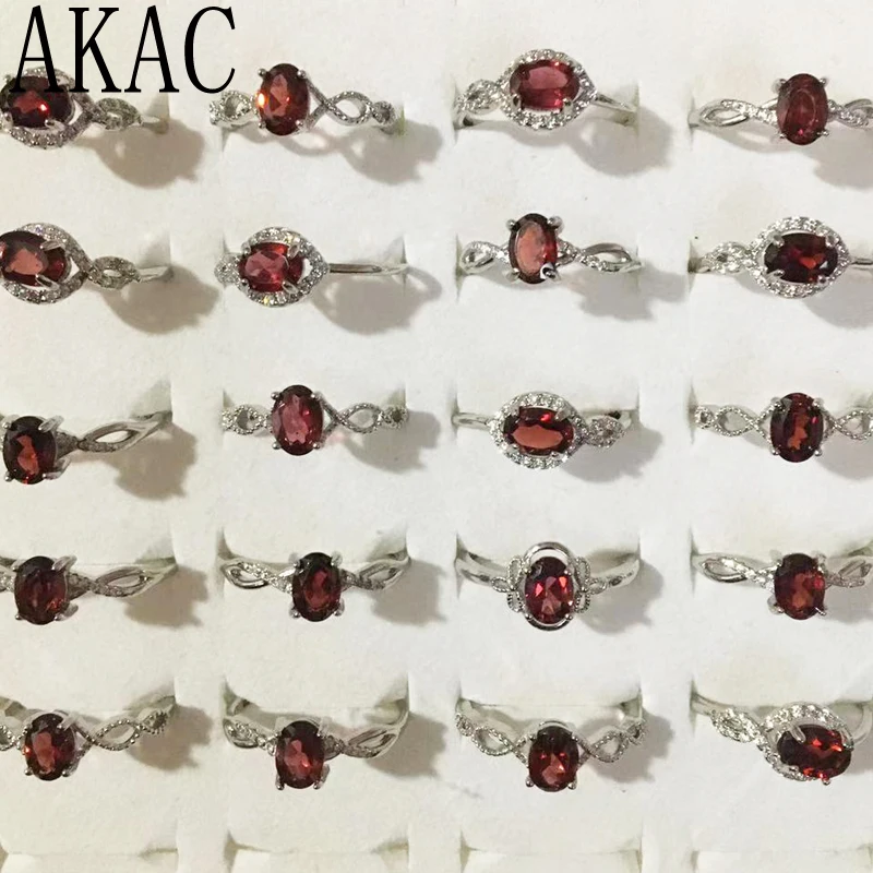 3 кольцевых заводных/комплект Akác approx5 * 7 мм натуральный красный гранат белый