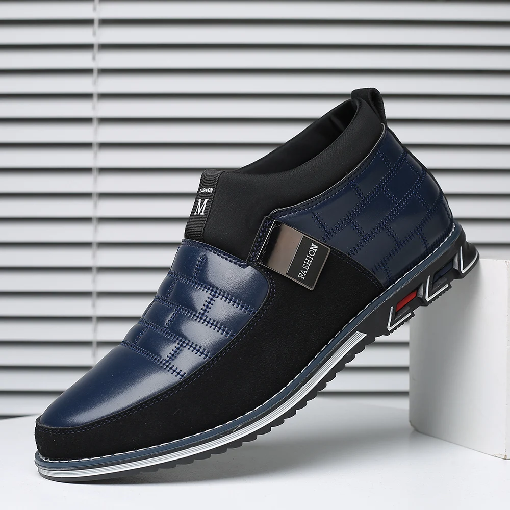 fashion brand big size men casual shoes slip on business casual shoes men hot sale breathable high top casual men shoes black free global shipping