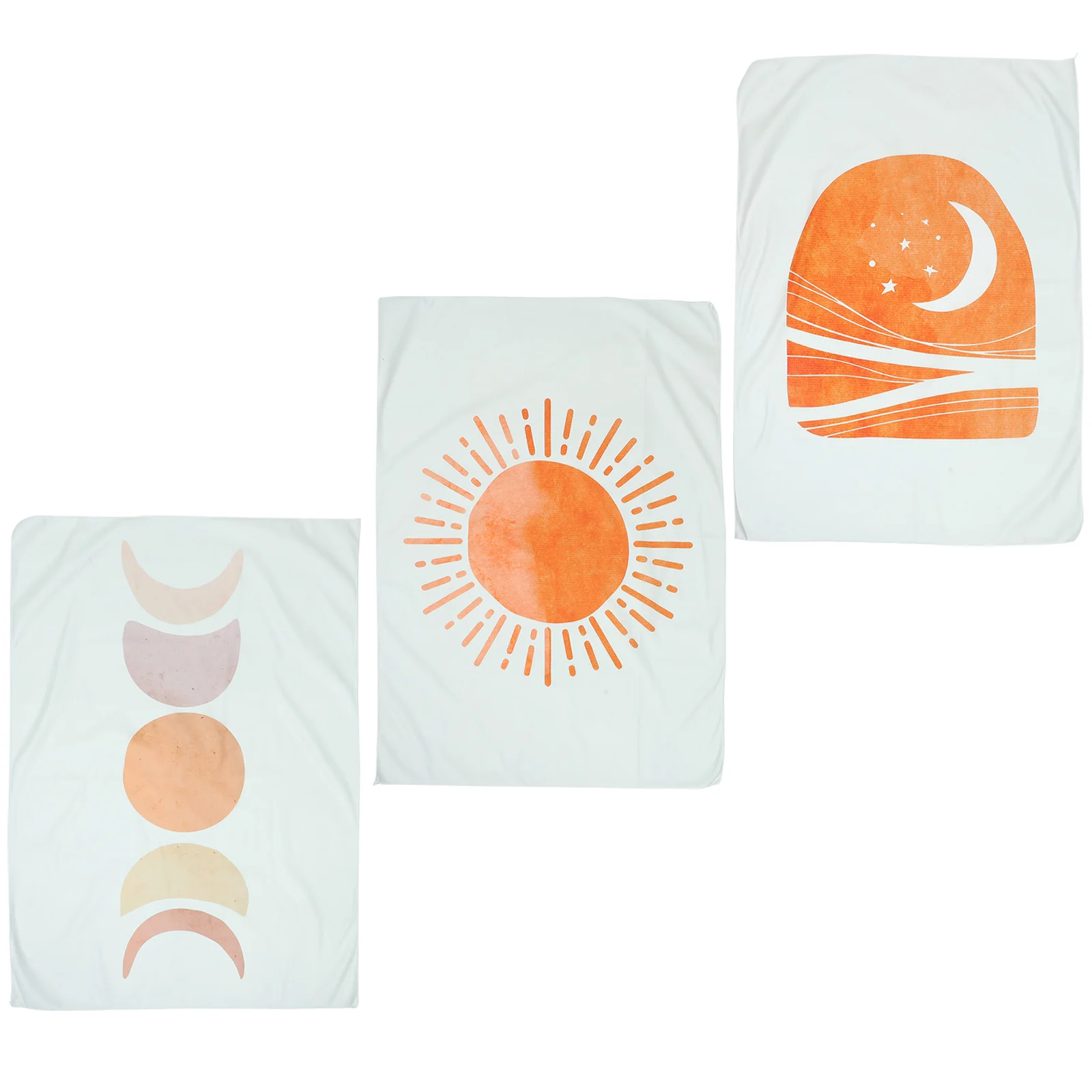

3sets Moon Sun Design Backdrop Creative Tapestry Wall Carpet Home Wall Blanket