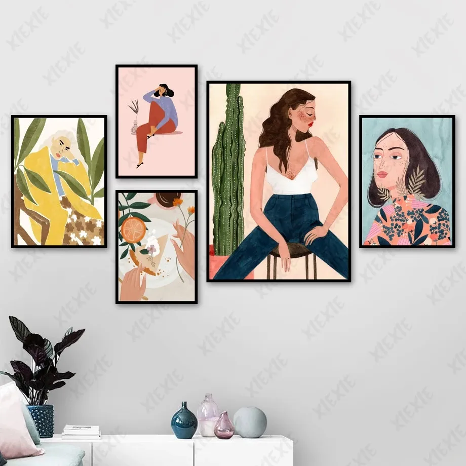 

Fashion Abstract Female Canvas Painting Portrait Portrait Daily Life Poster Art Print Wallpaper Picture Craft Decoration Home