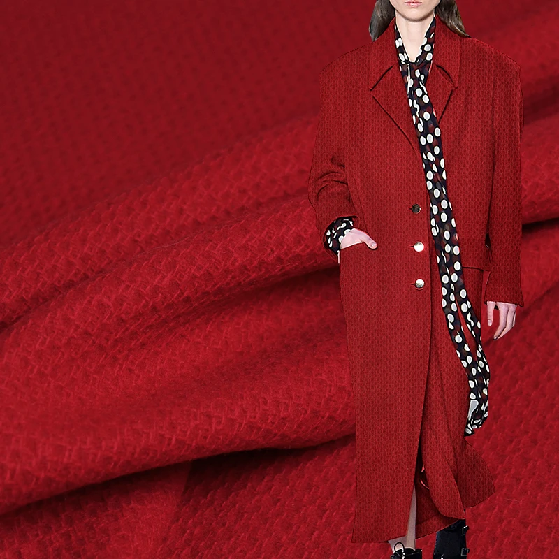 Белая восковая твидовая шерстяная ткань в клетку плотная для одежды зимнее