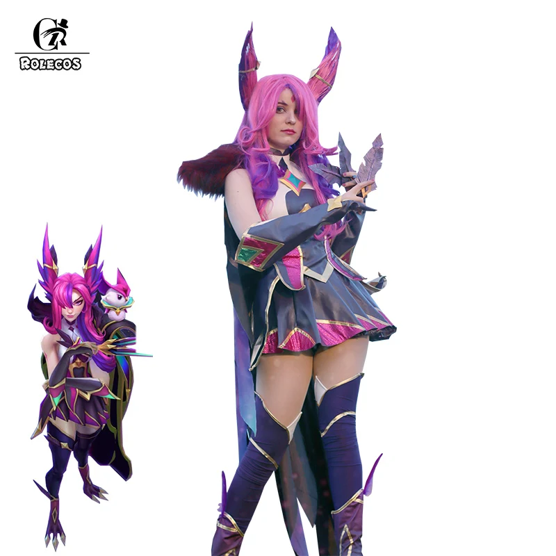 ROLECOS Game LOL Xayah/костюм для косплея Star Guardian Xayah карнавальный костюм фиолетовое