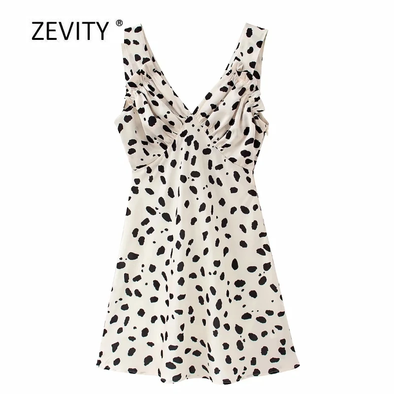Женское платье с леопардовым принтом облегающее Плиссированное мини глубоким v