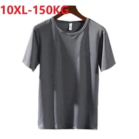 summer men hole breathable short sleeve tshirt thin quick dry plus size 9xl 10xl elasticity sports tees fat out door tops soft