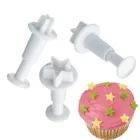 3 шт. форма для печенья, штамп для печенья, пятиконечная звезда, маленькая звезда, Весенняя форма для тиснения, сделай сам печенье, фондан, пирог, инструмент для украшения