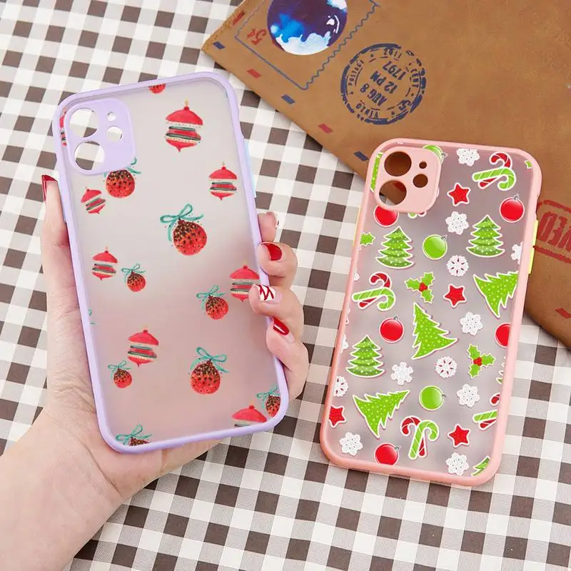 

Merry Christmas tree gift pattern Phone Case matte transparent For iphone 7 8 11 12 13 plus mini x xs xr pro max cover