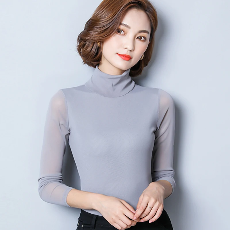 Сезон весна осень Женская рубашка с длинным рукавом элегантное высоким плотно