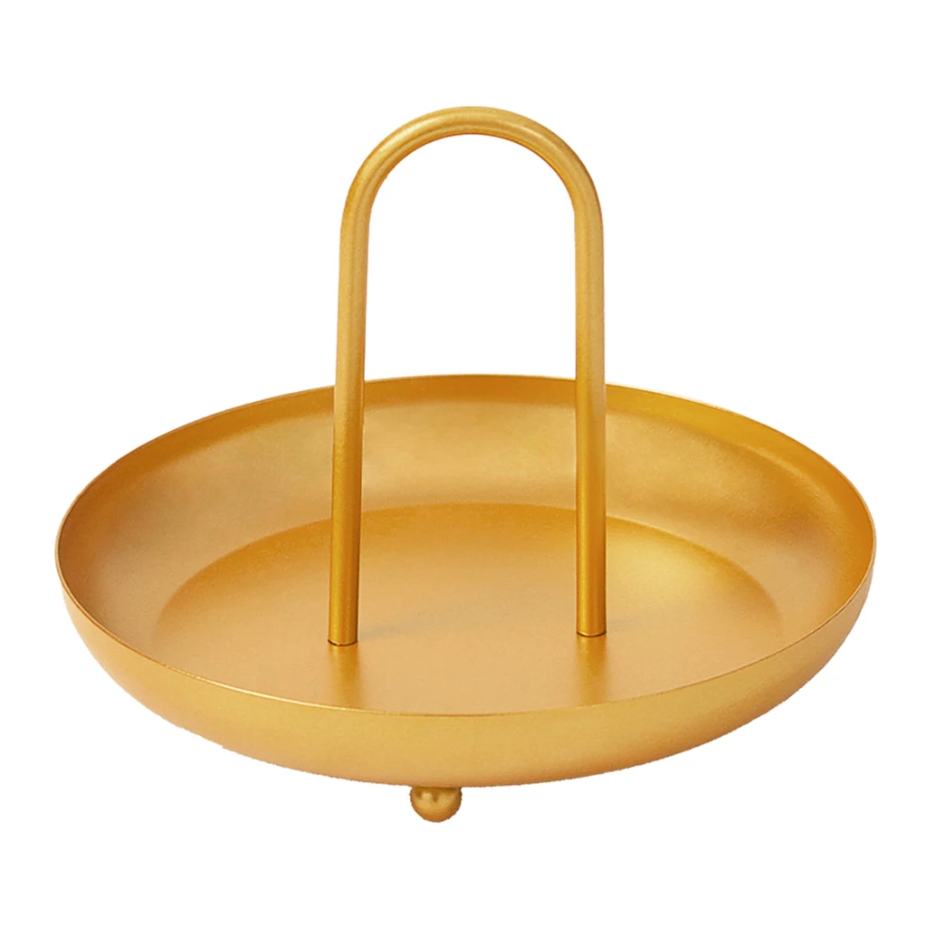 

Round Jewelry Tray Tabletop Plate Dish Vanity Bathroom Dresser Kitchen Decor