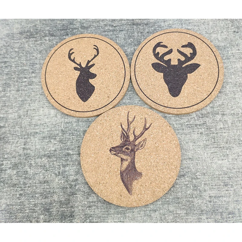 5/10 шт. натуральные пробковые коврики Нескользящие теплоизолирующая подставка