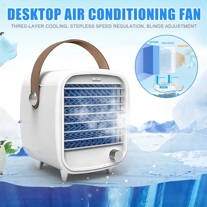 Mini Air Conditioner Portable Bladeless Cooling Fan USB Desktop Cooler with Night Light for Home Office KQS8 | Компьютеры и офис