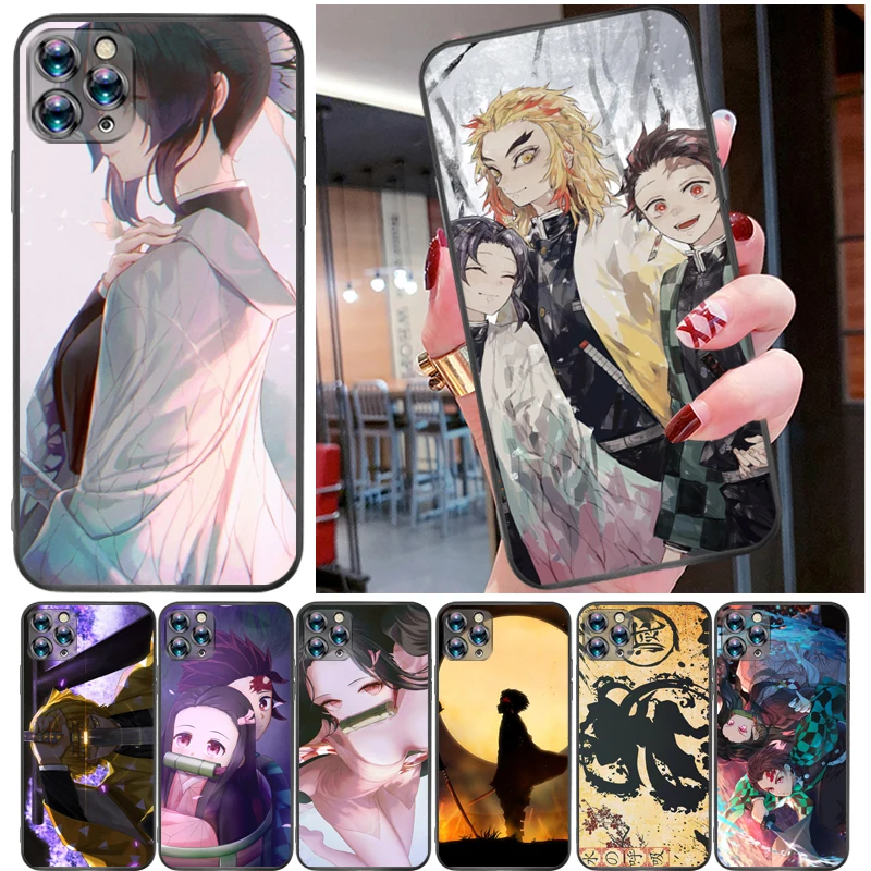 

Demon Slayer Kimetsu No Yaiba Agatsuma Zenitsu Kamado Tanjirou Kamado Nezuko Phone Case For iPhone 11 Pro MAX Funda Carcasa