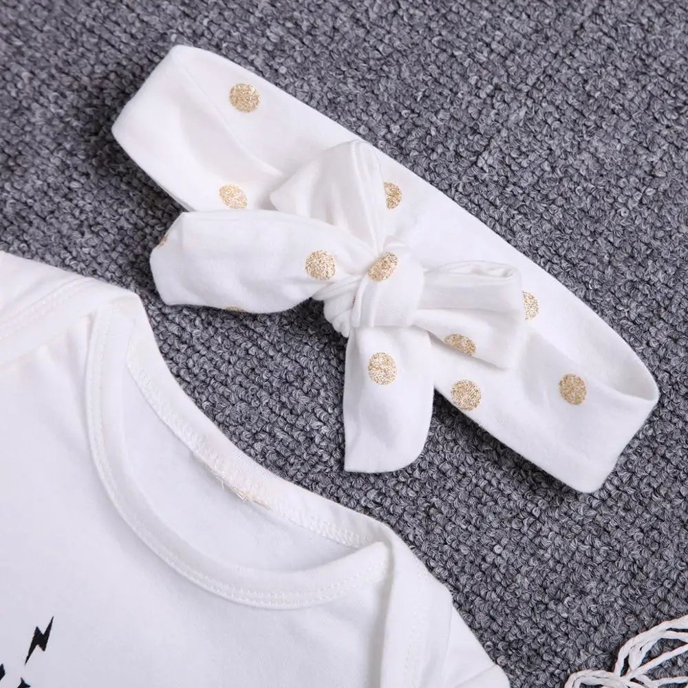 Комплект одежды для маленьких девочек DIIMUU 3 шт. Комбинезон Топ Брюки повязка на