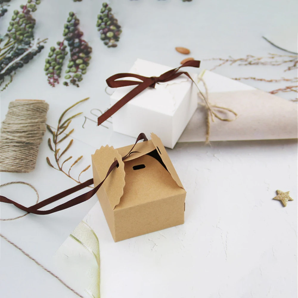 

10Pcs Party Favor Travel Gift Boxes Rustic Wedding Candy Box Paper Bag Wedding Birthday Christmas Favor Present Boxes