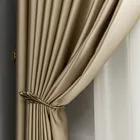 Европейские золотистые шелковые шторы для гостиной, роскошные однотонные плотные шторы для окон для спальни, кухонные занавески