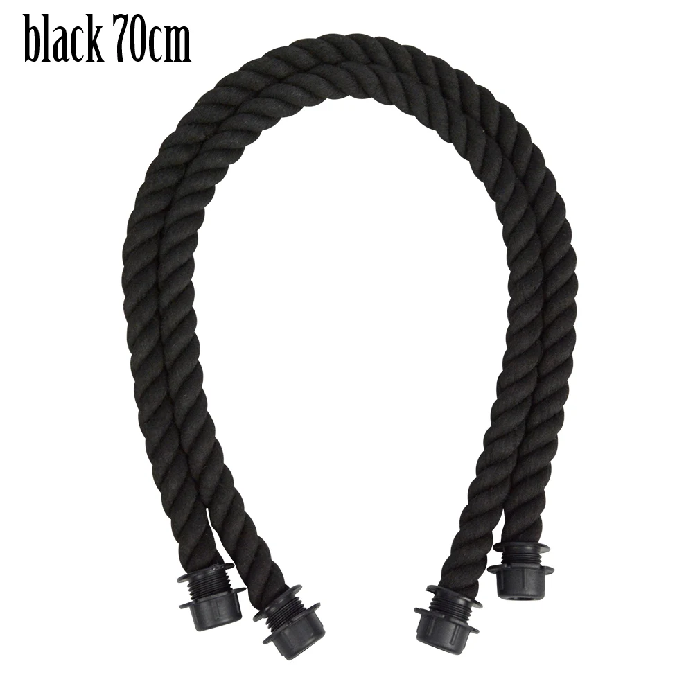 Black 70cm 1 пара Длинные короткая черная натуральная конопляная Веревка ручки для вывода сумка Obag Для женщин сумки из натуральной кожи классические мини пластиковый футляр(ЭВА - Цвет: Black 70cm