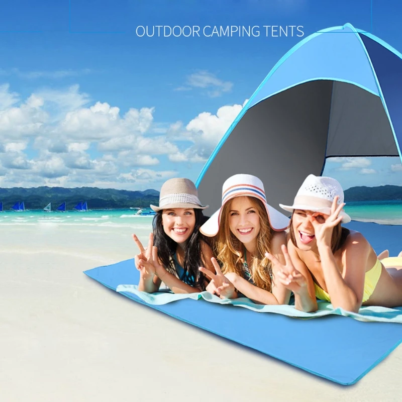 

Beach Tent UV Sun Shelter Lightweight Beach Sun Shade Beach Tents Fit 3-4 Person