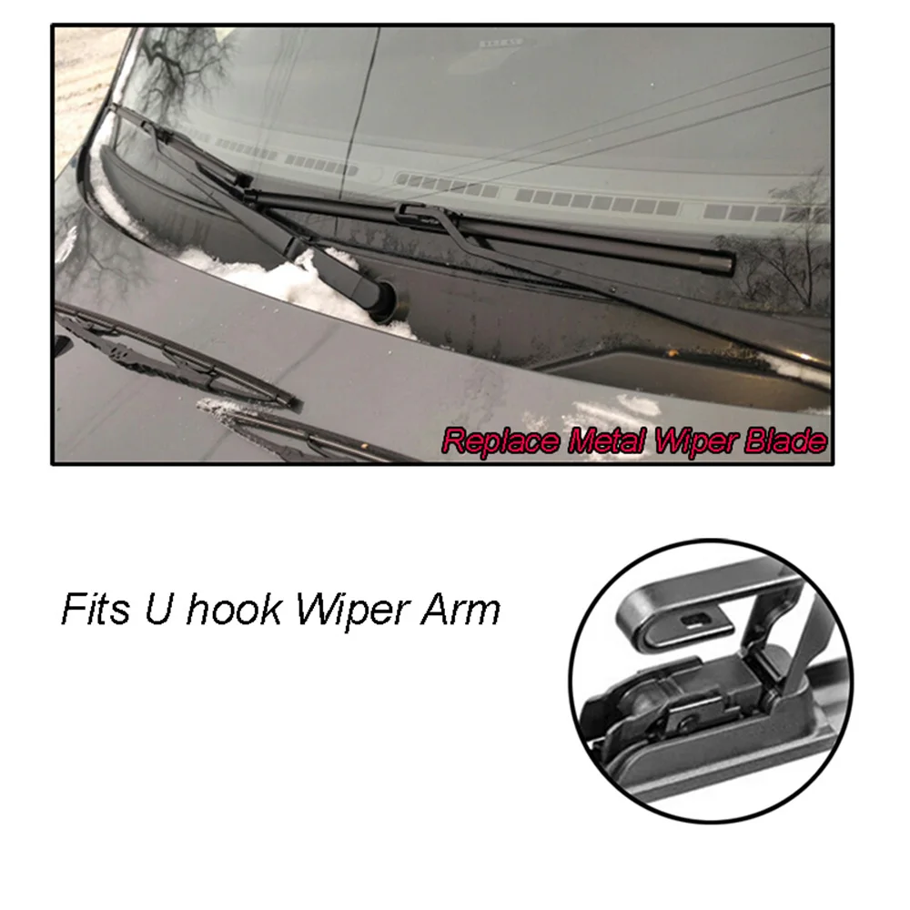 Car Wiper Blade Universal U Hook Type 14&quot16&quot17&quot18&quot19&quot20&quot21&quot22&quot24&quot26&quot Windscreen Windshield Rubber Auto Wipers