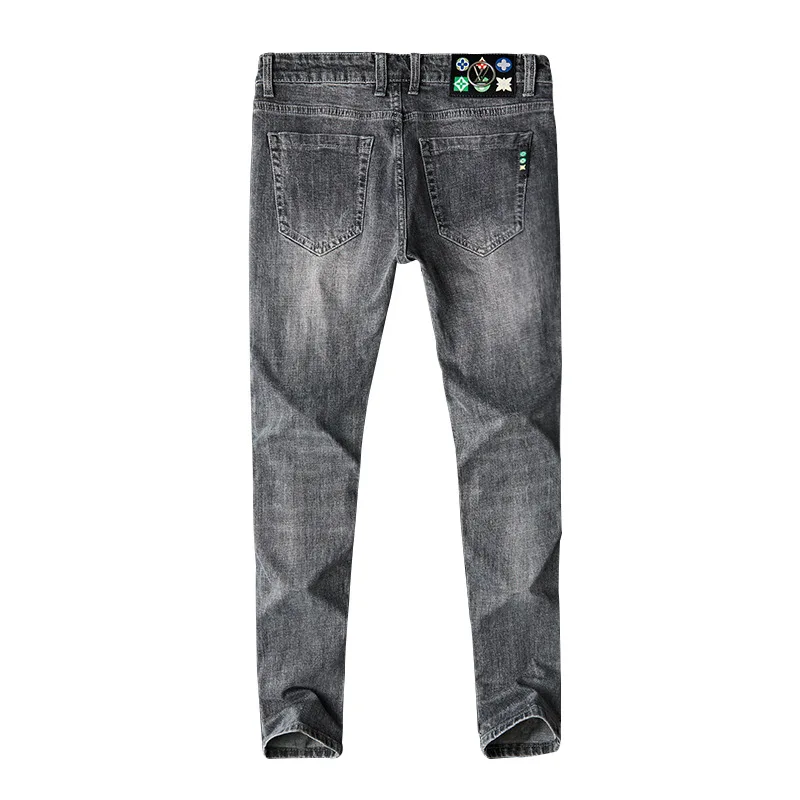 

Luren 2021 Spring New Men Jeans Pants Slim Fit Men Fashion Casual Slim Jeans Distressed Fashion Denim