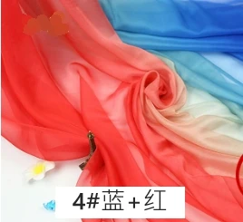 Дешевые шифоновые радужные ткани, тонкие шифоновые платья, ткань для танцевального костюма и шарфа, можно просвечивать маленькие детали 25*150 см TJ8616 - Цвет: 4