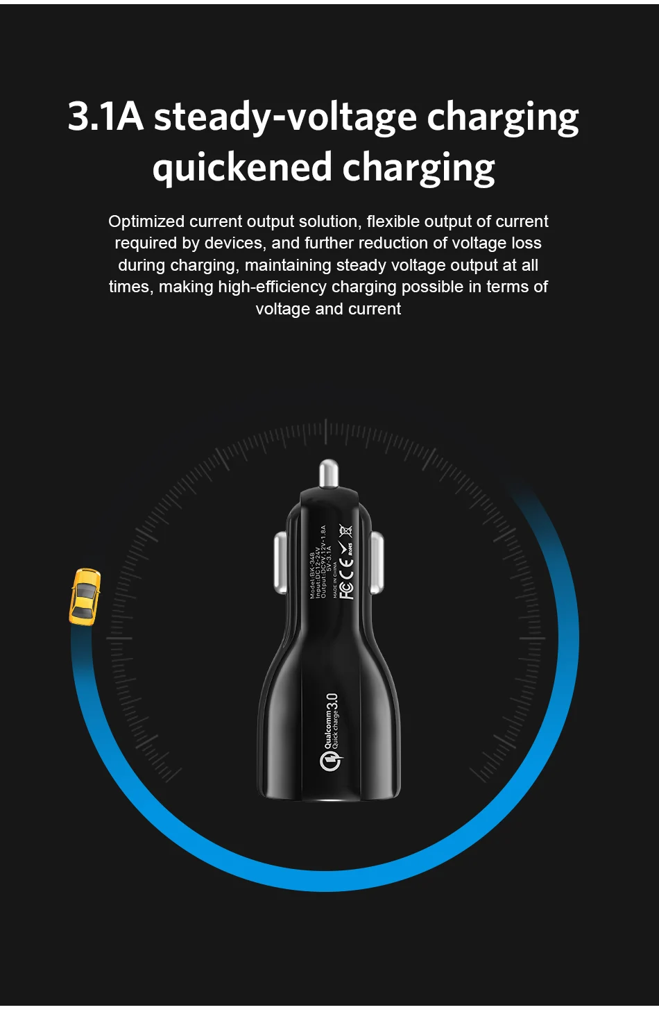 Автомобильное зарядное устройство GTWIN Quick Charge 3,0 USB для iPhone 11 Pro Max Xiaomi huawei P30 QC3.0 3.1A быстрое автомобильное зарядное устройство для телефона