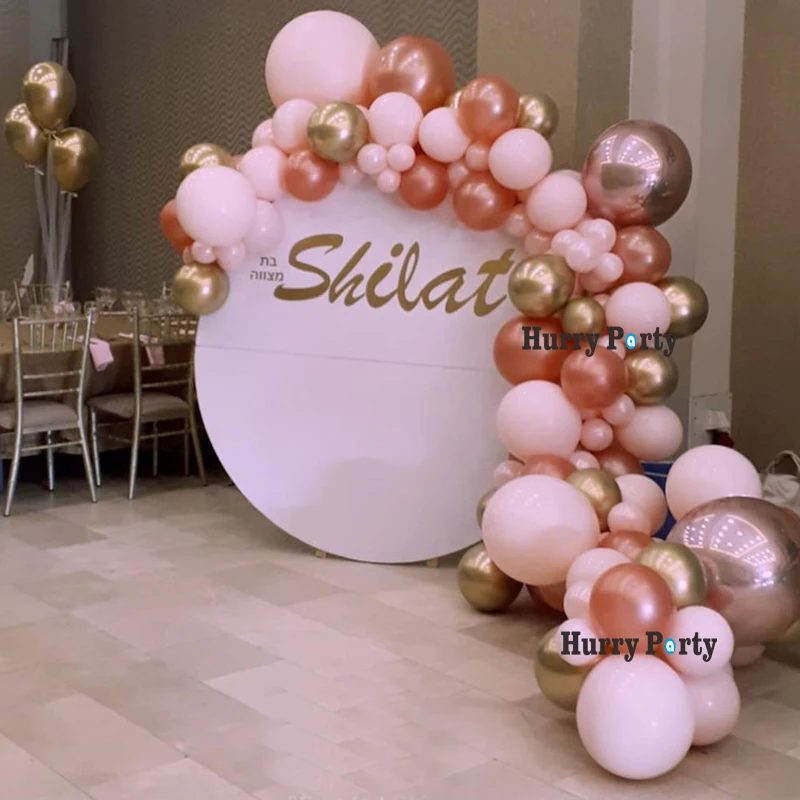 

100 шт. пастельные оттенки розового Макарон воздушные шары гирлянда арочный комплект для свадьбы, юбилей, вечеринка, украшение Globos 4D из розов...