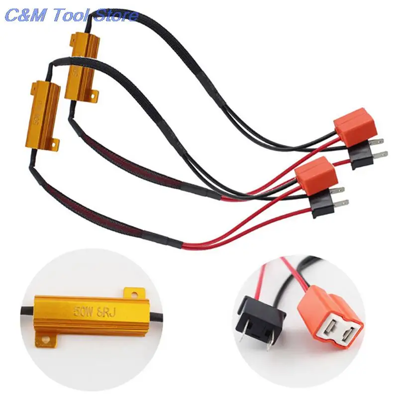 

2Pcs 50W H7/9005/9006 Car Load Resistor Error Canceller LED Decoder Canbus Free Wiring Canceller Decoder Light