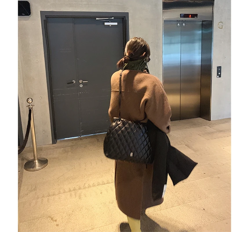 

Vintage woolen 2021 coat female Autumn Winter New Coat Women Long Sleeve Personality v-neck Jacket Casual short Overcoat Singl