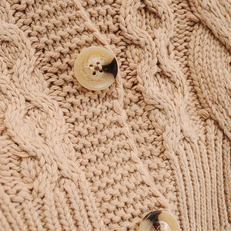 Кардиган женский вязаный с V-образным вырезом рукавами-фонариками - купить по